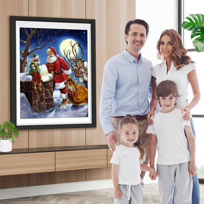 Weihnachtsmann mit Geschenkliste Diamond Painting