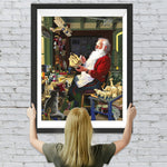 Weihnachtsmann mit Segelschiffgeschenk Diamond Painting