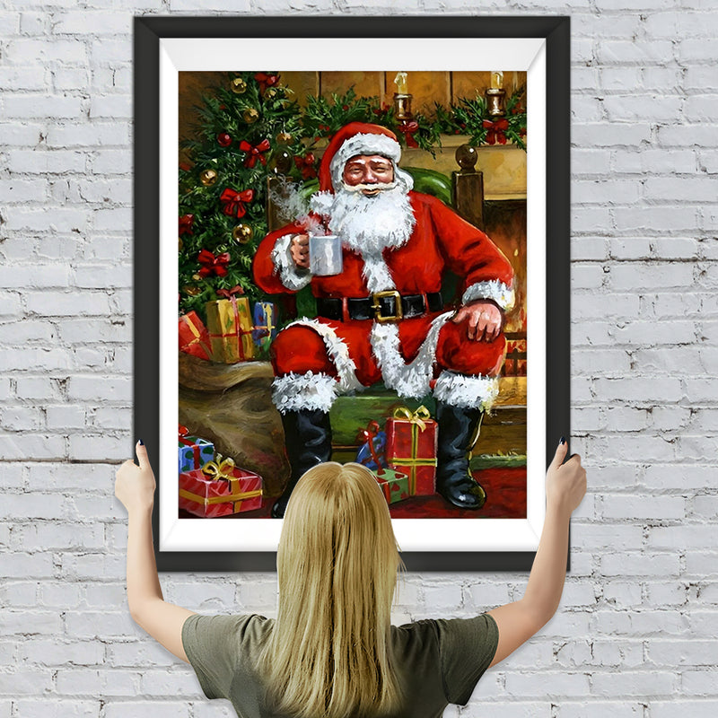 Weihnachtsmann mit Tee Diamond Painting