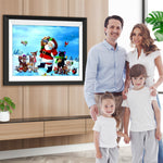 Weihnachtsmann mit Tieren Diamond Painting
