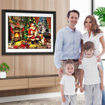 Weihnachtsmann neben dem Kamin Diamond Painting