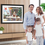 Weihnachtsmann neben dem Weihnachtsbaum Diamond Painting