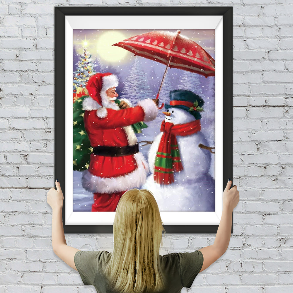 Weihnachtsmann Regenschirm Schneemann Diamond Painting