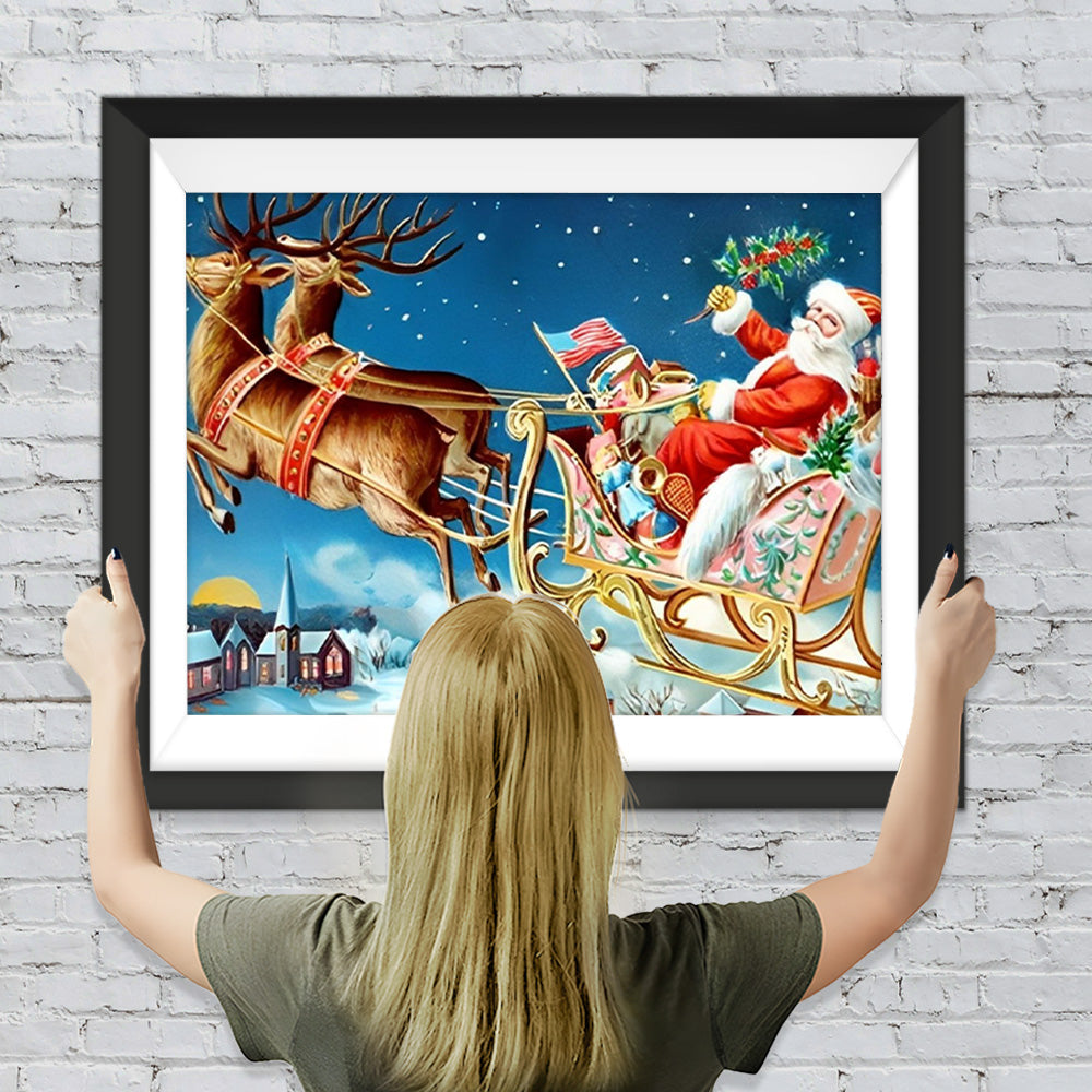 Weihnachtsmann Rentier Diamond Painting