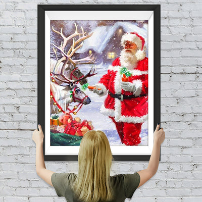 Weihnachtsmann Rentier Geschenke Diamond Painting