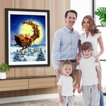 Weihnachtsmann Schlitten Mond Diamond Painting