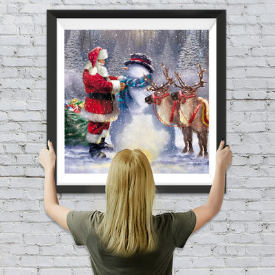 Weihnachtsmann Schneemann Diamond Painting