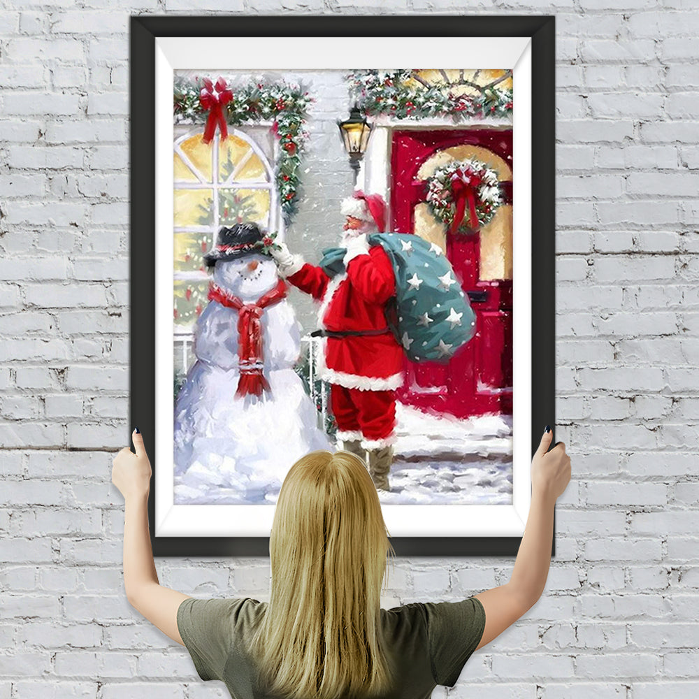 Weihnachtsmann Schneemann Diamond Painting