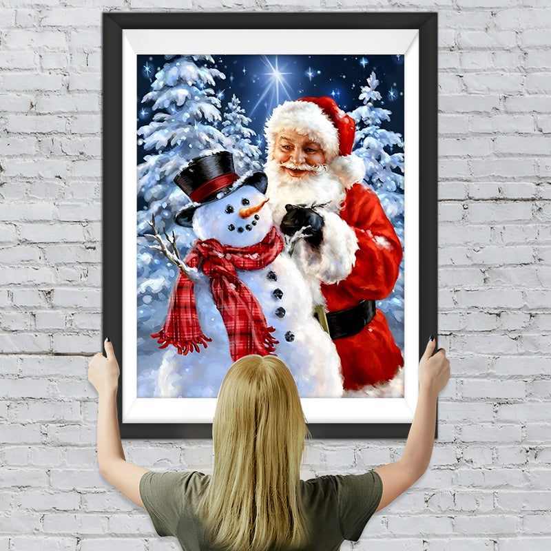 Weihnachtsmann Schneemann Diamond Painting