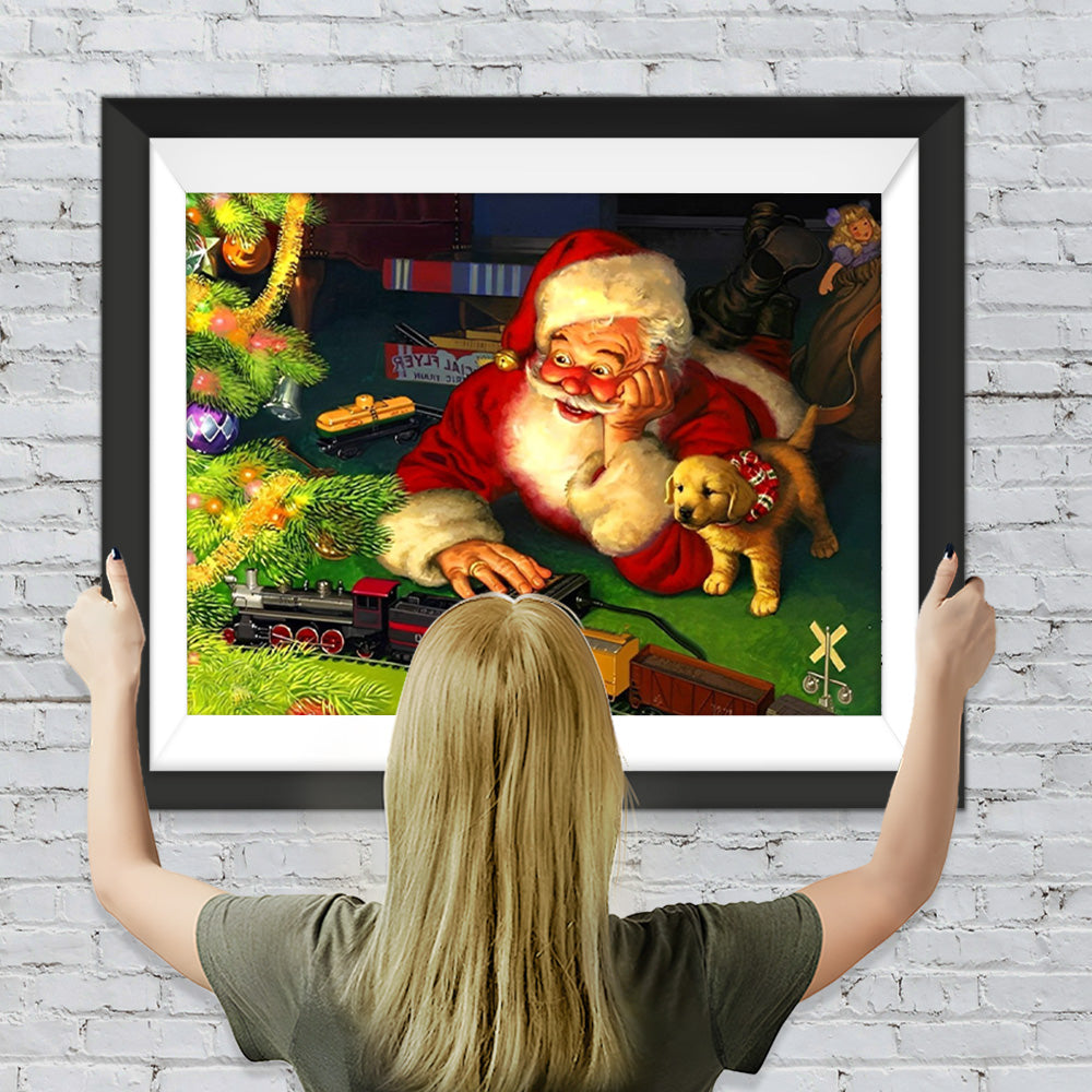 Weihnachtsmann Spielzeugzug Diamond Painting