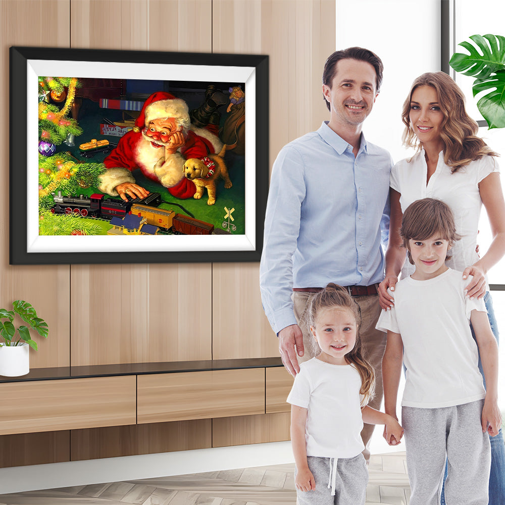 Weihnachtsmann Spielzeugzug Diamond Painting