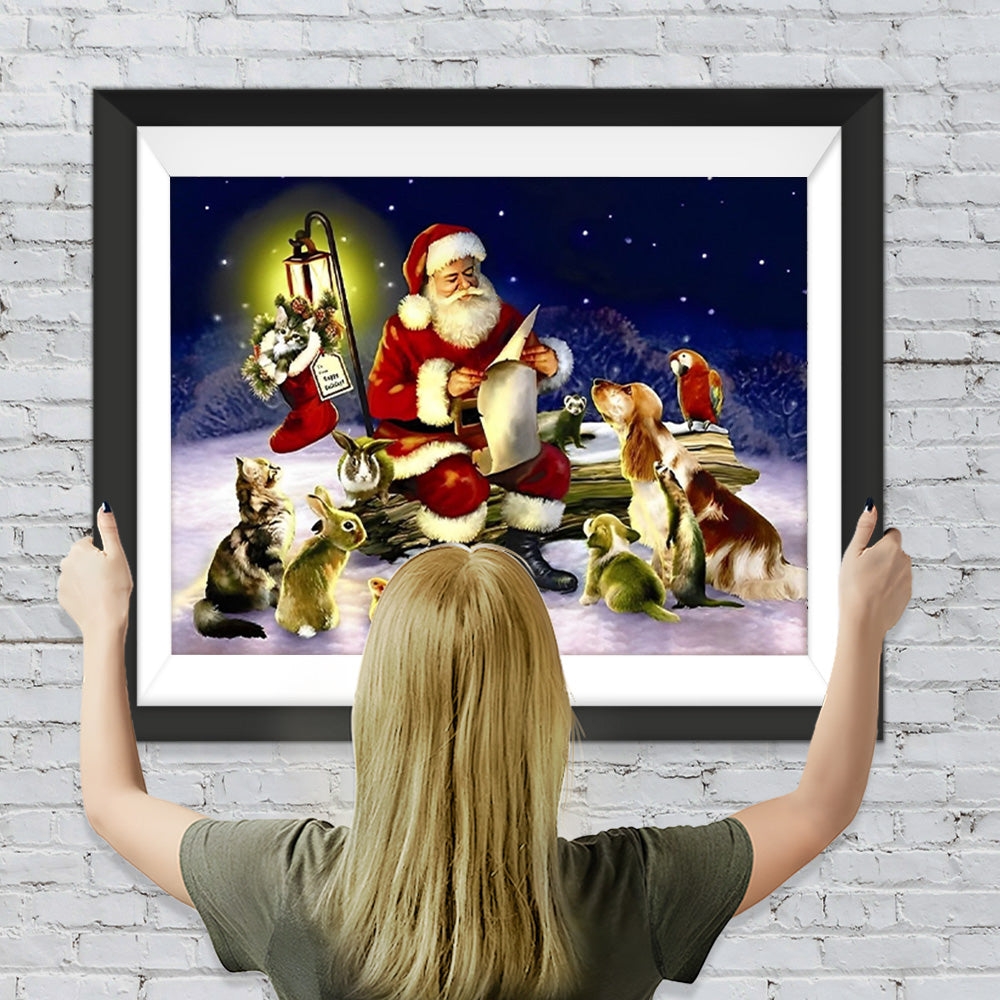 Weihnachtsmann Tiere Diamond Painting