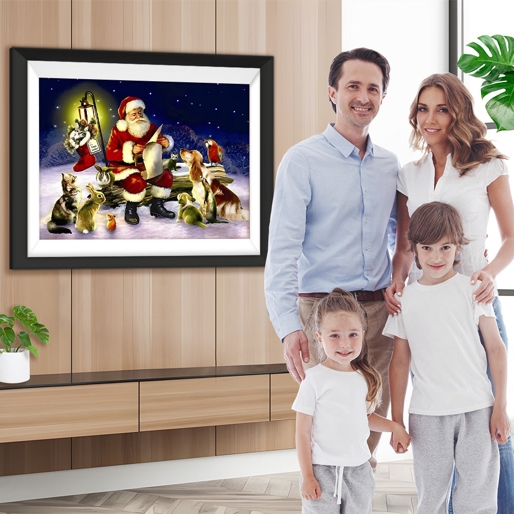 Weihnachtsmann Tiere Diamond Painting