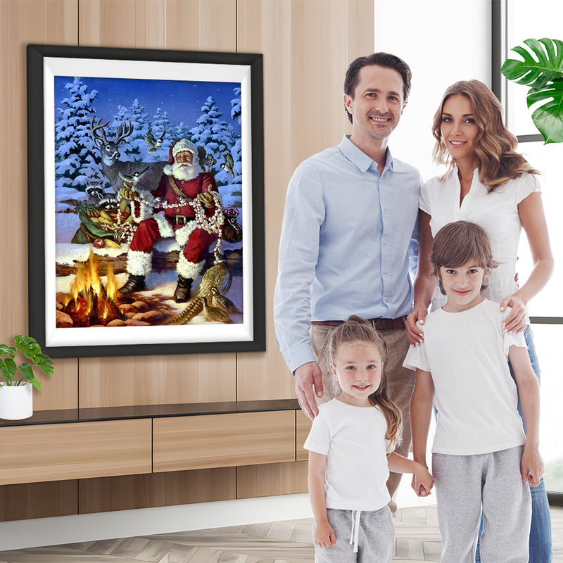 Weihnachtsmann Tiere Diamond Painting