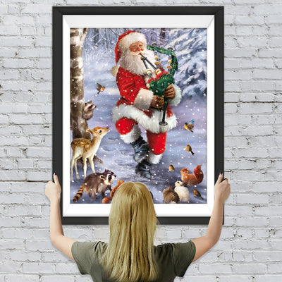 Weihnachtsmann Tiere Schnee Diamond Painting