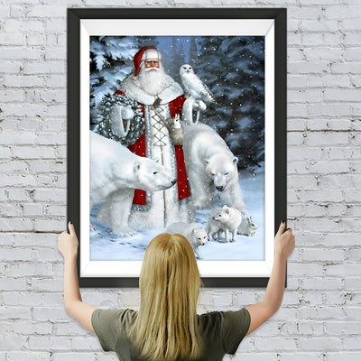 Weihnachtsmann und Eisbären Diamond Painting