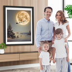 Weihnachtsmann und Elch auf dem Weg zum Mond Diamond Painting