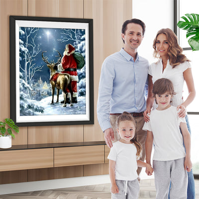 Weihnachtsmann und Elch Diamond Painting