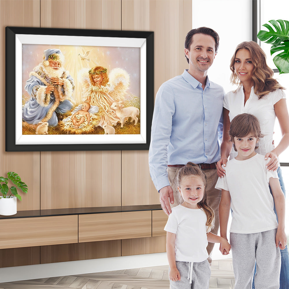 Weihnachtsmann und Engel Diamond Painting