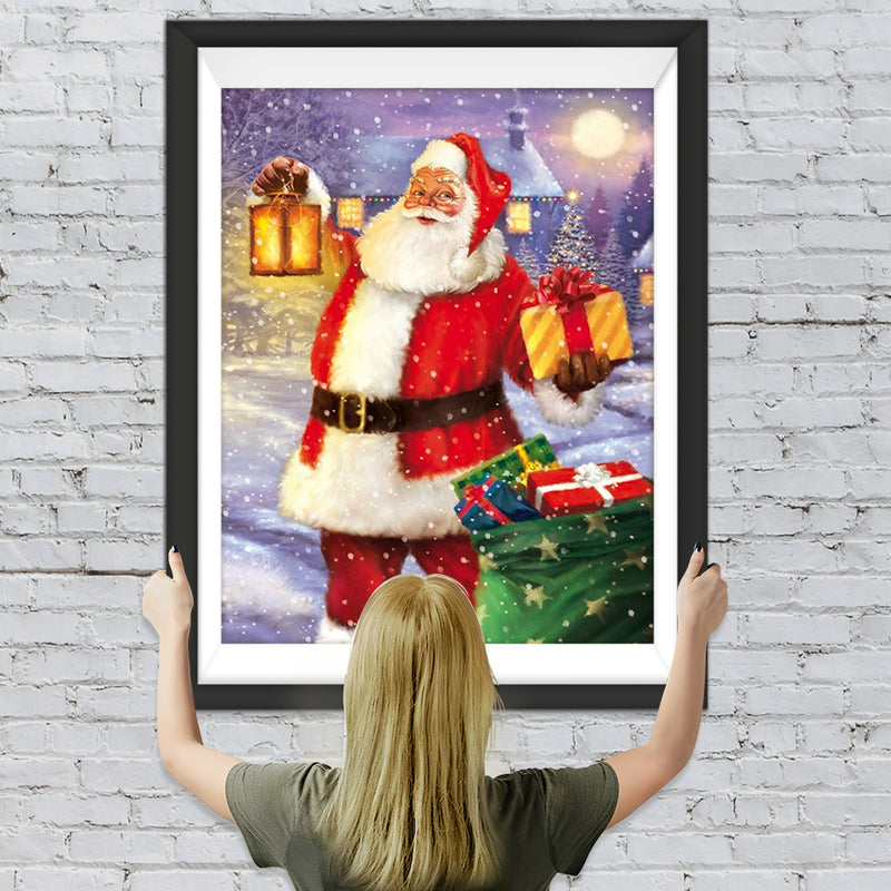 Weihnachtsmann und Geschenksack Diamond Painting