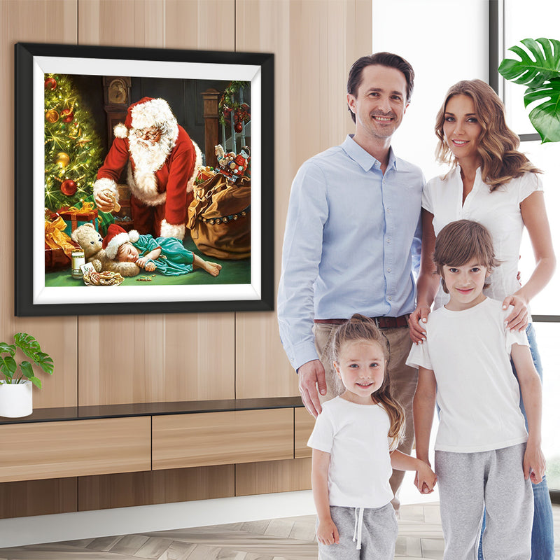 Weihnachtsmann und Kind Diamond Painting