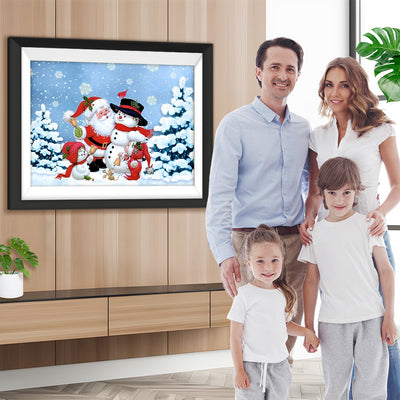 Weihnachtsmann und Schneemann Diamond Painting