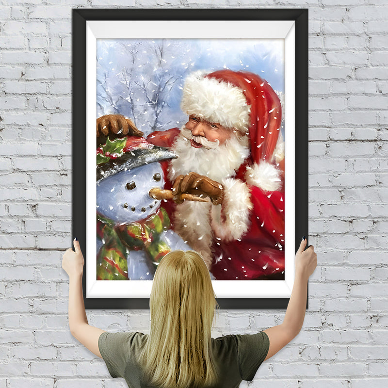 Weihnachtsmann und Schneemann Diamond Painting