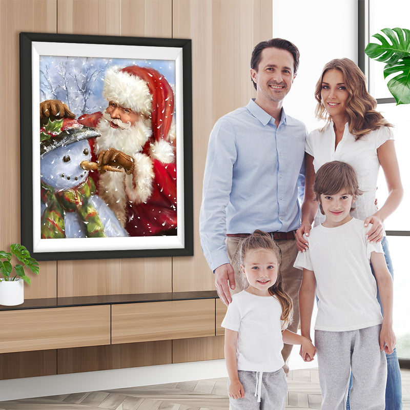 Weihnachtsmann und Schneemann Diamond Painting