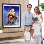 Weihnachtsmann und Tiere Diamond Painting