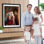 Weihnachtsmann vor der Uhr Diamond Painting