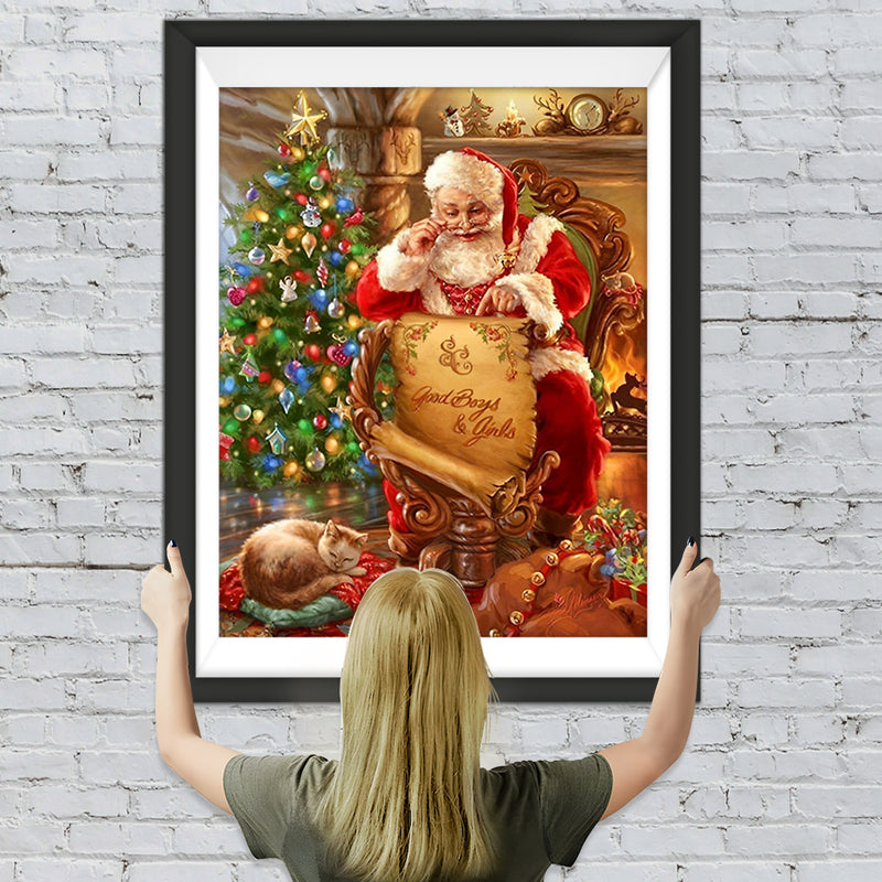 Weihnachtsmann zu Hause Diamond Painting