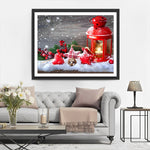 Weihnachtsschmuck im Schnee Diamond Painting