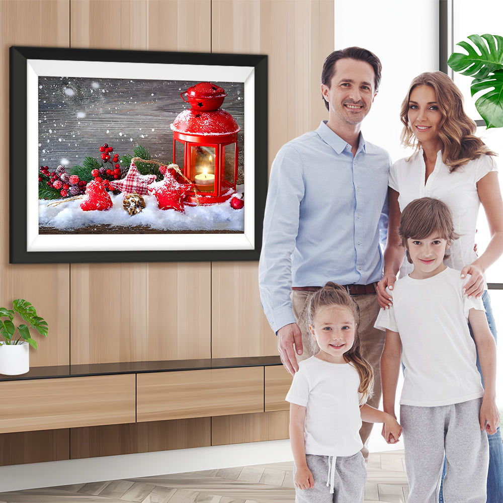 Weihnachtsschmuck im Schnee Diamond Painting