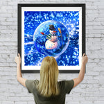 Weihnachtsschneemann im Kristallapfel Diamond Painting