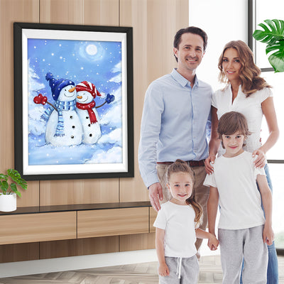 Weihnachtsschneemann-Paar Diamond Painting