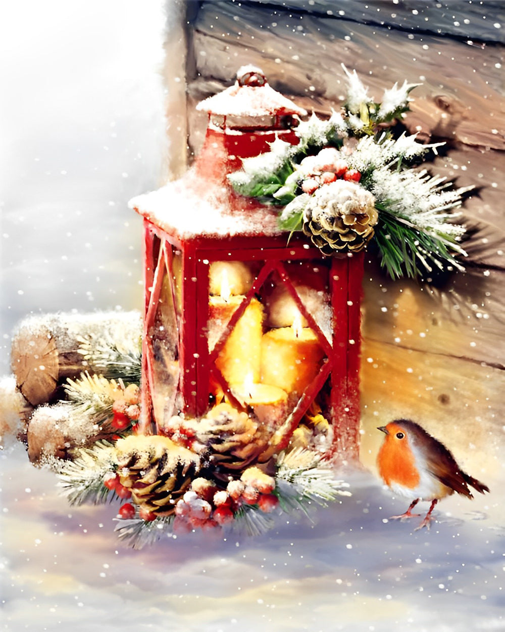 Weihnachtssperling Diamond Painting