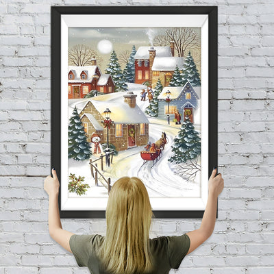 Weihnachtsstadt im Winter Diamond Painting