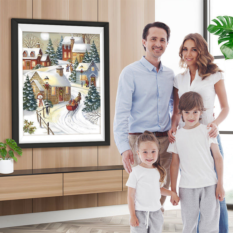 Weihnachtsstadt im Winter Diamond Painting