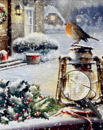 Weihnachtsvogel und Kerosinlampe Diamond Painting