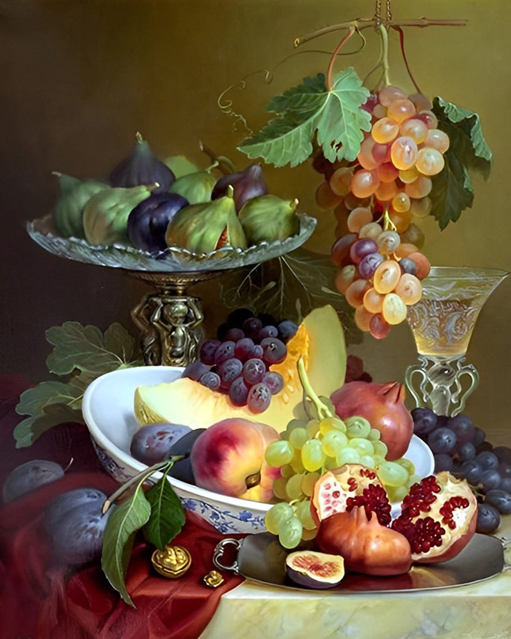 Weintrauben und Feigen Diamond Painting