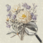 Weiße Chrysanthemen und lila Blumen Diamond Painting