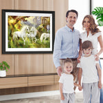 Weiße Einhörner und Schloss Diamond Painting