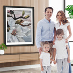 Weiße Magnolienblüten am Baum Diamond Painting