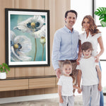 Weiße Mohnblumen und Knospen Diamond Painting