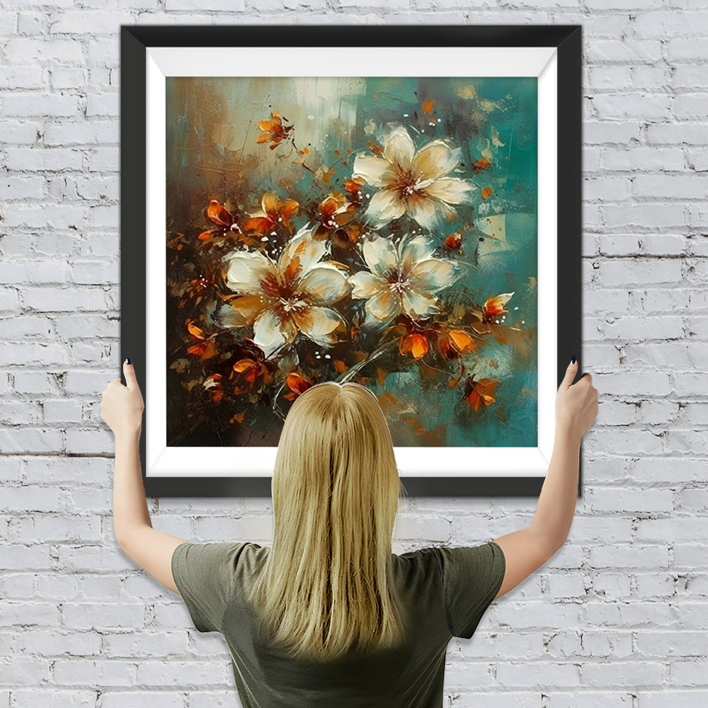 Weiße Orchideen Diamond Painting