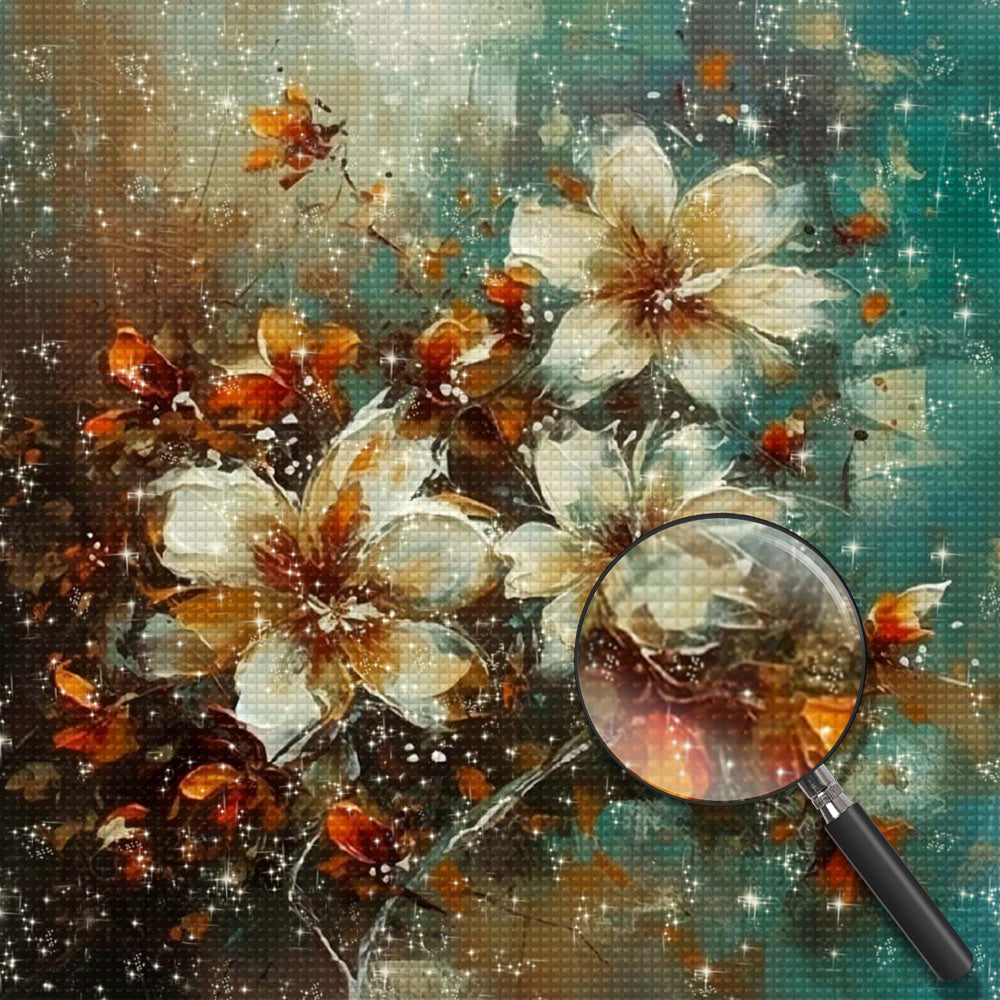Weiße Orchideen Diamond Painting