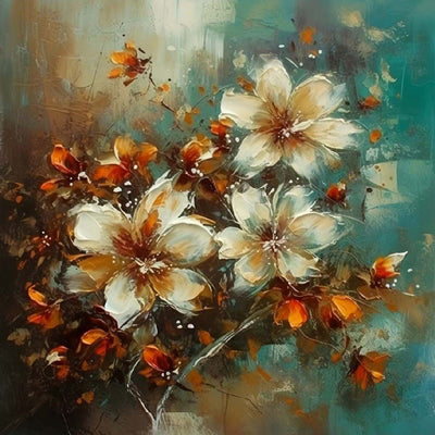 Weiße Orchideen Diamond Painting