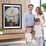 Weiße Pfingstrose Frau Diamond Painting