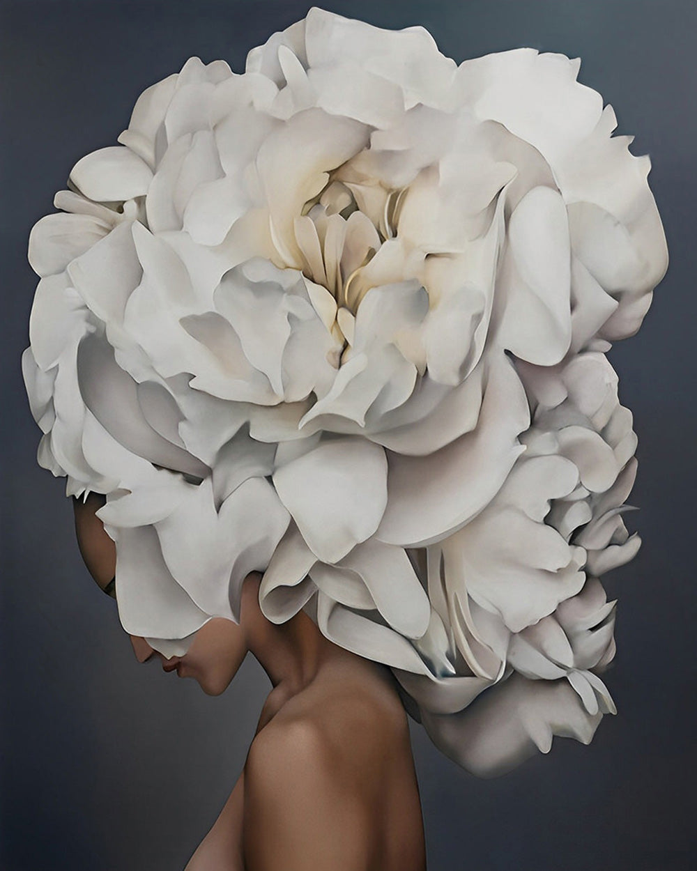 Weiße Pfingstrose Frau Diamond Painting