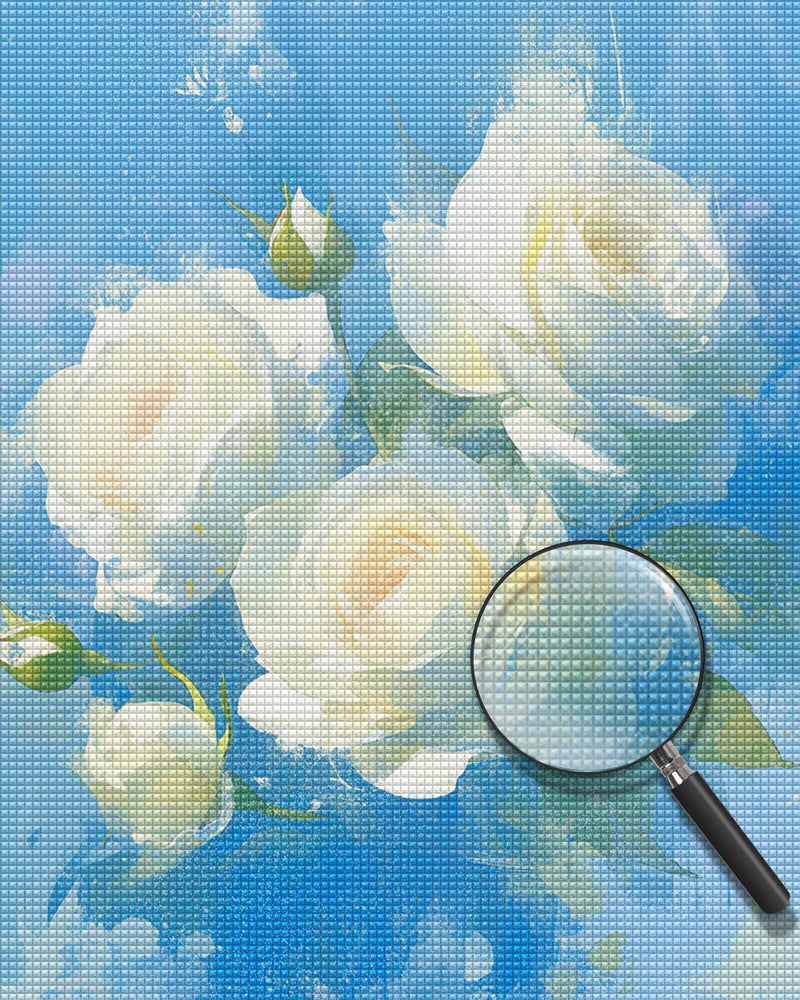 Weiße Rosen Diamond Painting